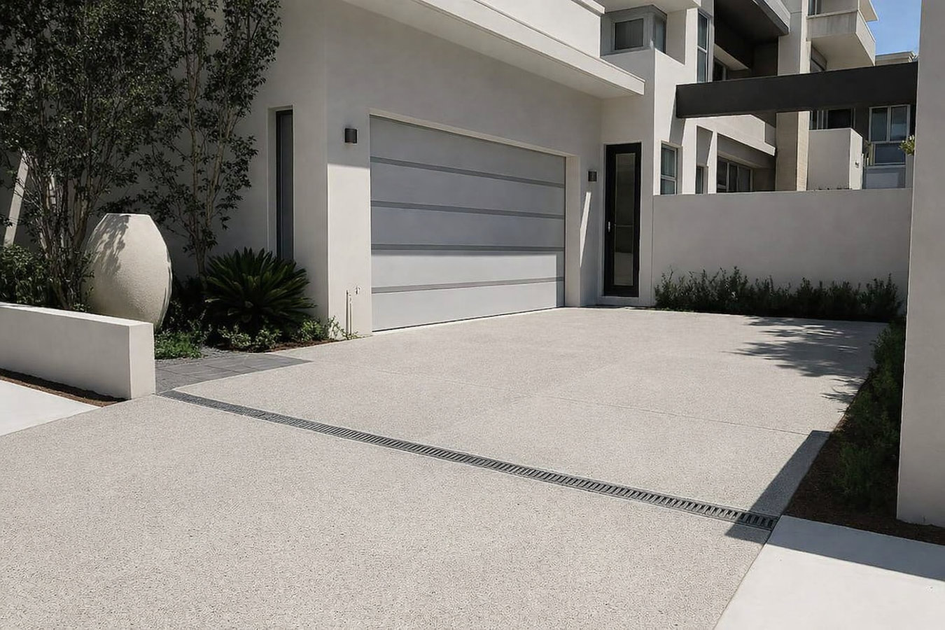 Concrete driveway building